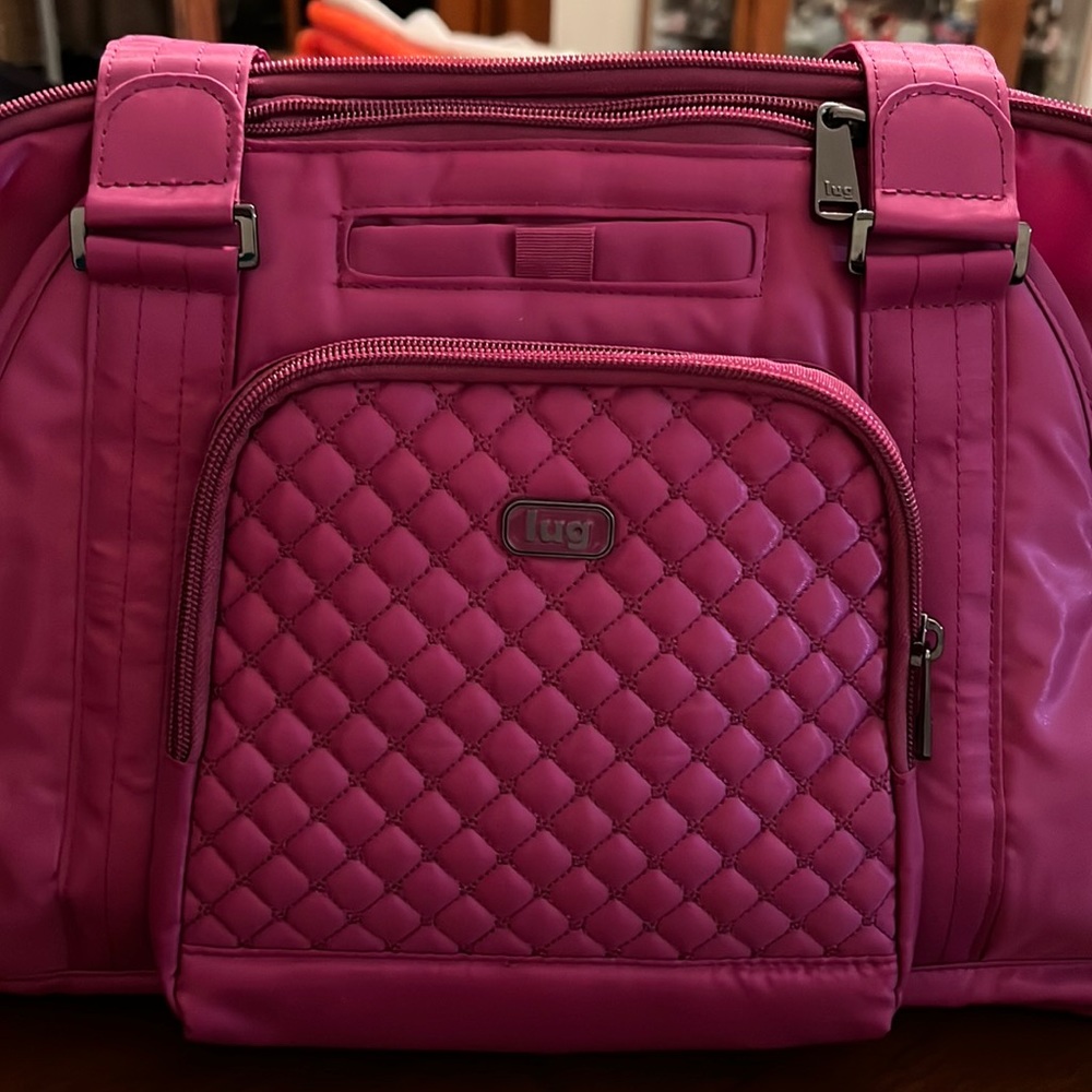 LUG Pink Propeller Weekender Gym Travel Quilted Unisex Duffel Bag